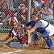 vard smith06 Vardaman catcher Laken Lucius tags out Smithville’s Taylor Ann Boozer at the plate after a perfect throw from Whittney Gee during Monday night’s game. Photo by Joel McNeece