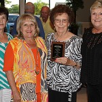 Ruth Cole Ruth Cole was honored as Calhoun City’s Citizen of the Year Tuesday night at the Calhoun City Chamber Banquet. Pictured, from left, are Brenda Cannon, longtime employee of Ruth’s Drapery; Shelia Logan, Ruth’s daughter; Ruth Cole; and June Edington, Ruth’s sister. Photo by Joel McNeece